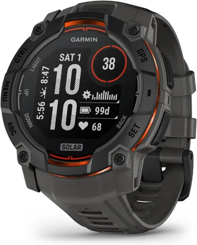 Miniatura 16 de Garmin Instinct® 3 – 45 mm, pantalla AMOLED, reloj inteligente GPS resistente para exteriores, linterna incorporada, colección Supernova Edición