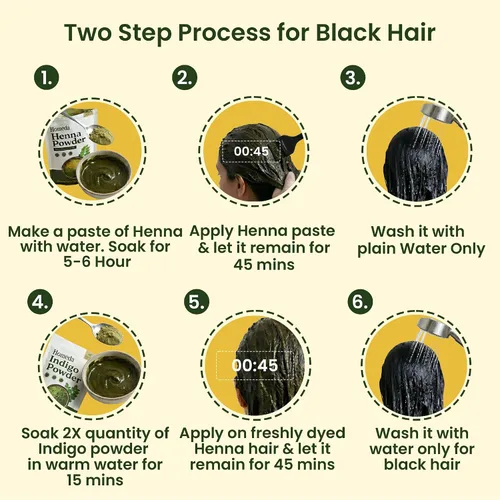 Miniatura 6 de Polvo índigo orgánico y negro de henna en polvo para el cabello (7 oz - 3.5 oz cada uno) - Índigo de henna natural para tinte de cabello