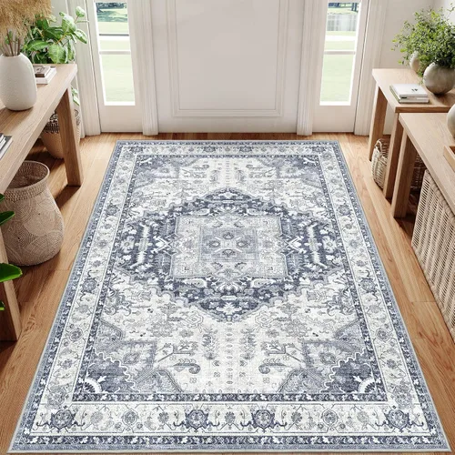 Miniatura 40 de Alfombra de pasillo lavable de 2 x 6 pies - Alfombras de cocina con respaldo antideslizante vintage suave estilo granja, alfombra de entrada