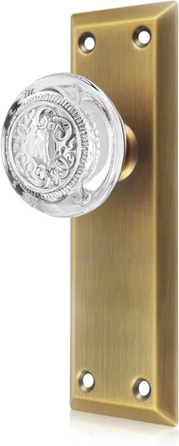 Miniatura 13 de Juego de cerradura de embutir ToPToToo para puerta interior, pomos de puerta de vidrio de cristal interior, reemplazo de perilla de puerta