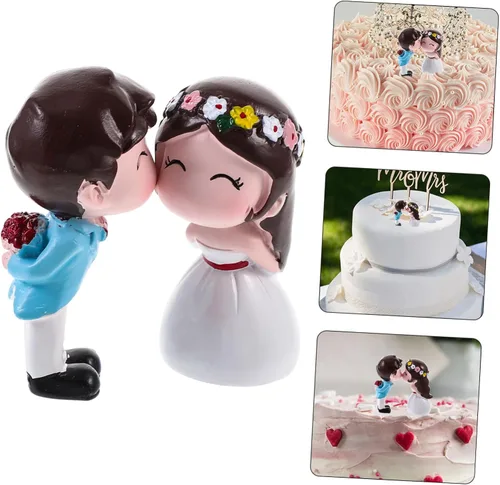 Miniatura 5 de Homoyoyo Magdalena 1 par de figuras miniatura para parejas, muñecas de pareja de besos, mini resina para niños y niñas, muñecas de boda