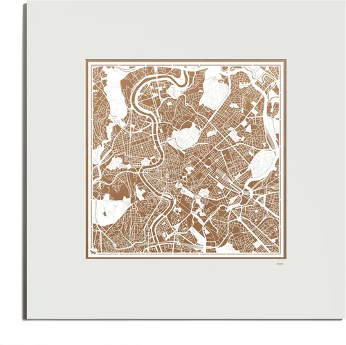 Miniatura 60 de O3 Design Studio Mapa de corte de papel Madrid negro mate de 20 x 20 pulgadas