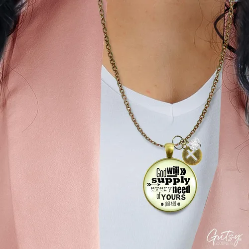 Miniatura 26 de Gutsy Goodness Faith He Cares - Collares hechos a mano con mensaje para mujer cristiana