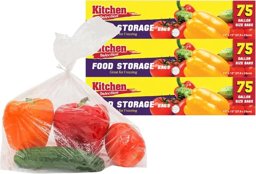 PARTY BARGAINS Bolsas de almacenamiento de alimentos de 1 galón con lazos giratorios, 11 x 13 pulgadas (225 unidades) – Bolsas de plástico