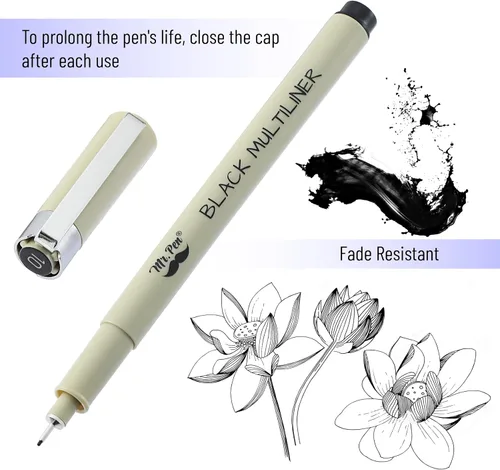 Miniatura 3 de Mr. Pen - Fineliners negros, bolígrafos de punta fina, 0.010 in, paquete de 4 bolígrafos bíblicos que no se corren, bolígrafos de punta fina
