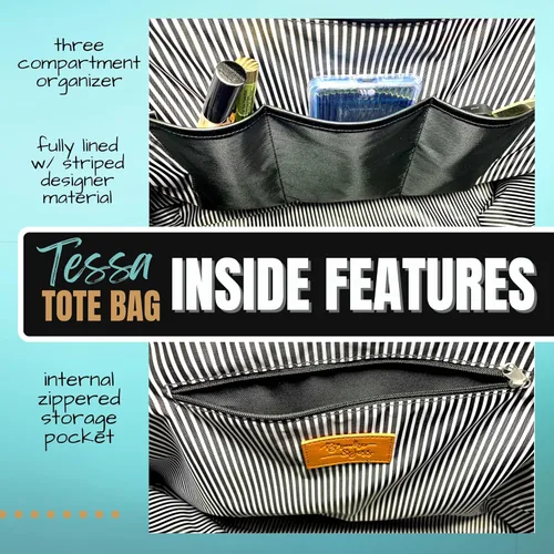 Miniatura 91 de Brooke & Jess Designs Bolso de mano para la abuela – Bolso de lona resistente con cremallera y bolsillo interior para la abuela para uso diario