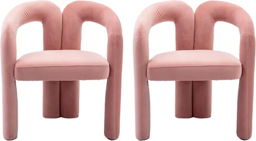 Miniatura 16 de Modernas sillas de comedor de terciopelo tapizadas, con respaldo curvado, cómoda silla auxiliar para cocina, comedor, sala de estar