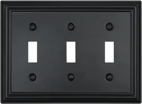 Miniatura 30 de Paquete de 1 Placa de Pared Combinada Toggle/Decorativa, Cubierta de Placa de Pared de Metal para Interruptor de Luz, Receptáculo, Interruptor