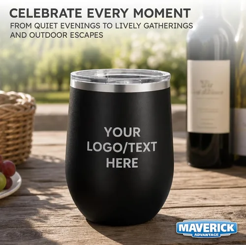 Miniatura 7 de Vaso personalizado de 12 onzas, vino sin tallo con tapa, tu logotipo grabado en Estados Unidos, tazas personalizadas de acero inoxidable