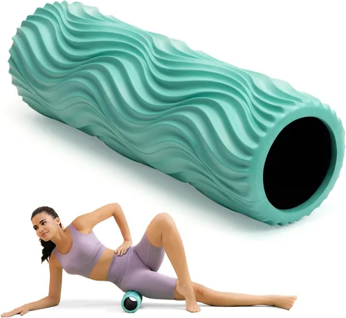 Miniatura 9 de SUBCULTUREPICK Rodillo de espuma - Rodillo de masaje muscular para dolor de espalda y estiramiento - Textura ergonómica de onda ancha - Masaje