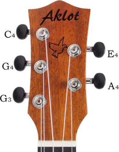 Miniatura 7 de AKLOT Ukelele tenor de 5 cuerdas, ukelele tenor de 26 pulgadas, color caoba maciza, ukelele con bolsa de concierto, cinturón, cuerdas adicionales