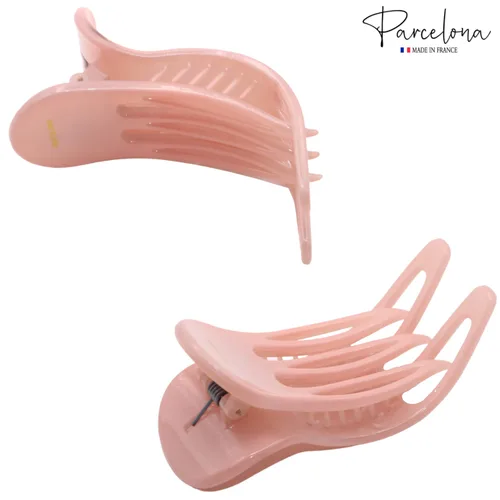 Miniatura 4 de Parcelona French Simply Bear Paw Medium 3 pulgadas Celuloide antideslizante lateral deslizante en la mandíbula Yoga para cabello fino moda