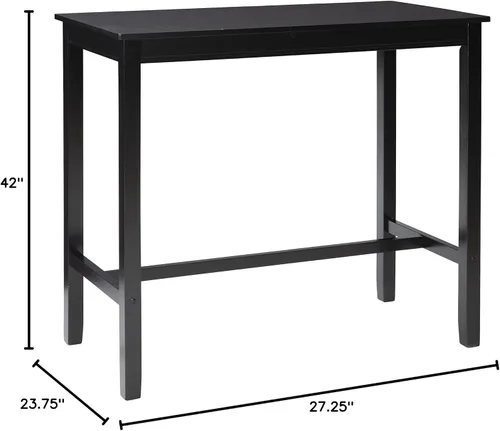 Miniatura 14 de Linon Claridge - Mesa de bar negra de 36 pulgadas de altura