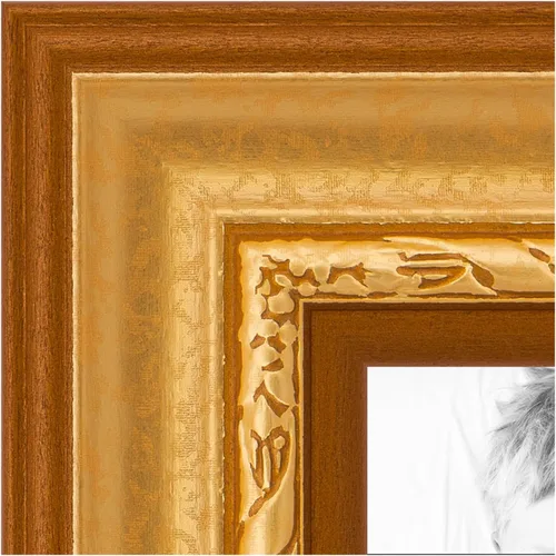 Miniatura 6 de ArtToFrames Marco de fotos dorado de 4 x 37 pulgadas, este marco de póster de madera personalizado de 1.50 pulgadas tiene motas doradas, ideal