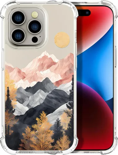 Miniatura 60 de Compatible con iPhone 14, funda transparente y bonita para mujeres y niñas, diseño floral, diseño floral femenino, funda para teléfono 14