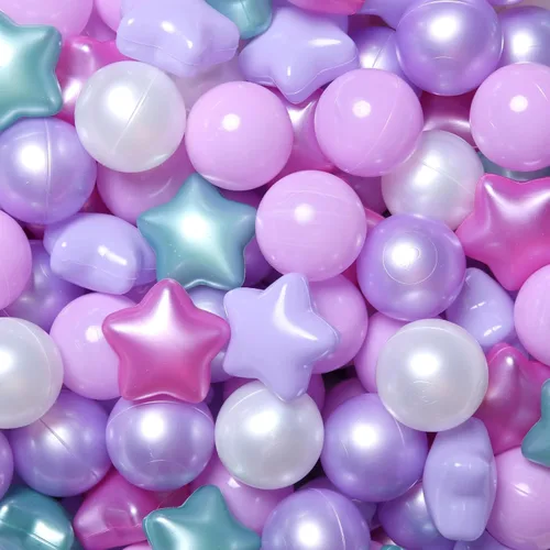 Miniatura 14 de Pelotas de Corral de Bolas Realhaha 50 100 200 500, Formas de Estrella para Bebés Niños Parque Infantil Bolas de Plástico para Bebés Piscina
