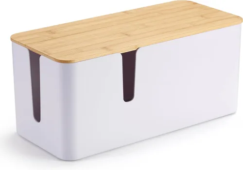 Miniatura 9 de ZhiYo Caja organizadora de cables negra, paquete de 2 cajas organizadoras de cables, tamaño extra grande y mediano, caja oculta para ocultar