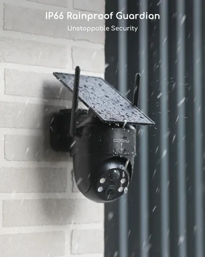 Miniatura 8 de Cámaras COOAU para seguridad del hogar, cámaras de seguridad solar inalámbricas de 2K 360° para exteriores, recargables en condiciones de poca luz