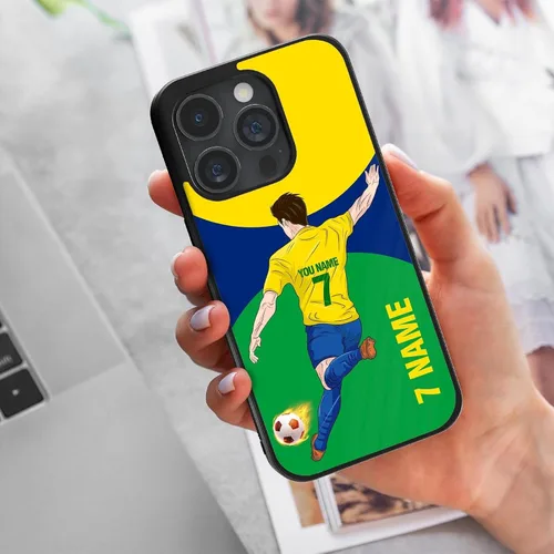 Miniatura 7 de Fundas personalizadas para teléfono con nombre y número del equipo de fútbol, diseño de jersey para iPhone 11, 12, 13, 14, 15, 16, 17 Pro Max Plus
