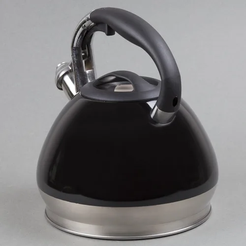 Miniatura 7 de Creative Home Triumph - Hervidor de té silbante de acero inoxidable, 3.5 cuartos de galón, tetera negra Base encapsulada de triple capa, mango