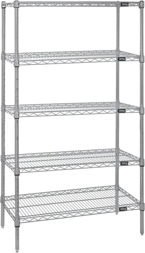 Miniatura 37 de Quantum Storage Systems WR74-1824BK Kit de inicio para estantería de alambre de 4 niveles de altura de 74 pulgadas, acabado negro, 18 pulgadas