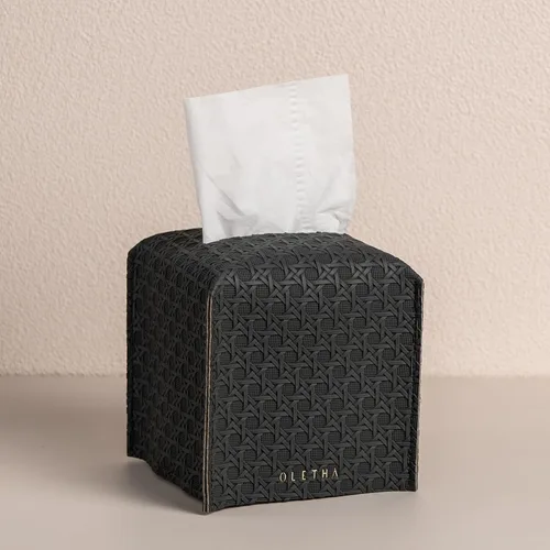 OLETHA Funda cuadrada para caja de pañuelos, decoración estética de escritorio para habitación, hogar y oficina, soporte para cajas de pañuelos,