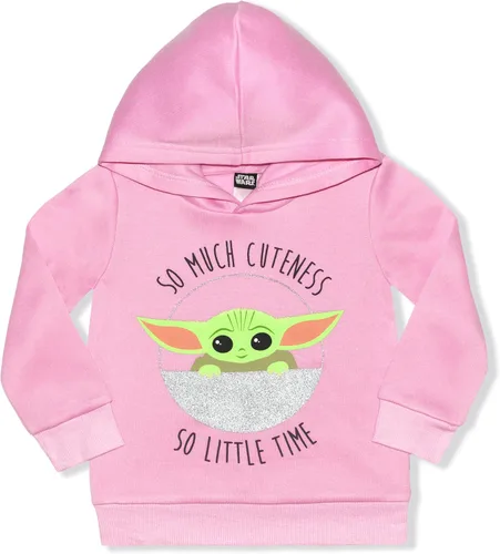 Miniatura 2 de STAR WARS The Mandalorian Baby Yoda - Conjunto de 2 piezas con capucha y pantalones deportivos para niñas y niños pequeños, color rosagris