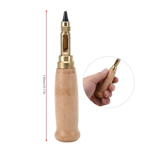 Miniatura 6 de Herramienta automática de perforación de cuero 6 en 1, perforadora de agujero de tornillo ajustable para encuadernación, costura, manualidades