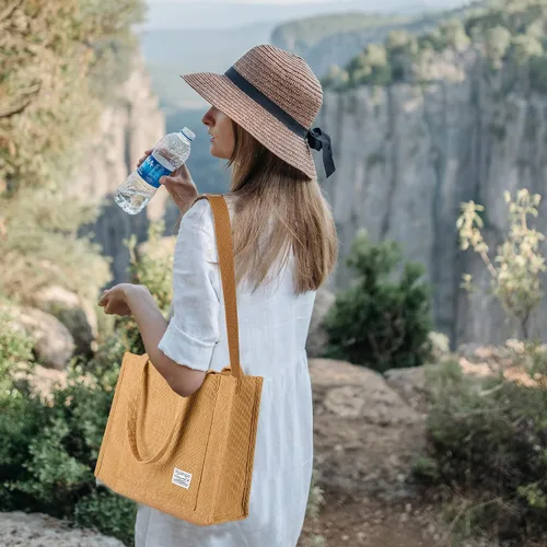 Miniatura 7 de Valleycomfy Bolsos de mano de pana casuales vintage para mujer, bolso cruzado para mujer, bolso de hombro de viaje, bolso ecológico