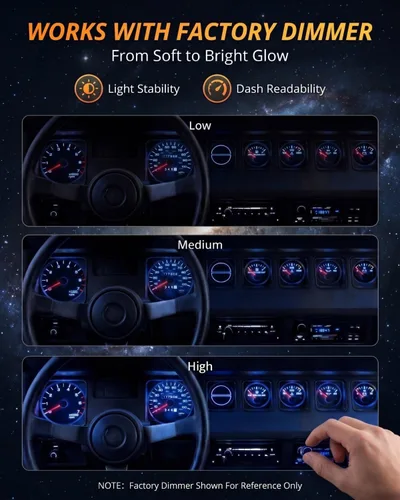 Miniatura 6 de WLJH Panel de Instrumentos Azul Brillante Conjunto de Medidores Velocímetro Tacómetro Bombilla Indicadora Kit Completo de Luces LED Paquete
