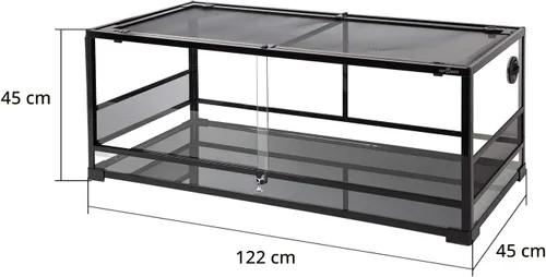 Miniatura 7 de REPTI ZOO Puerta corredera de cristal con ventilación para reptiles de 67 galones, gran terrario, con apertura frontal, para reptiles, terrario
