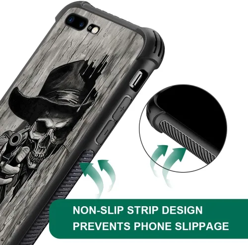 Miniatura 22 de Carcasa para iPhone 8 Plus, 9H de cristal templado para iPhone 7 Plus, para hombres y niños, diseño de patrón fresco a prueba de golpes, Grano
