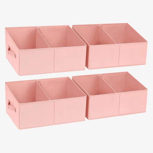 Miniatura 52 de DIMJ Contenedores de almacenamiento trapezoidales para ropa, 4 paquetes organizadores de armario y cestas de almacenamiento, cestas plegables