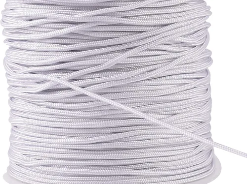 Miniatura 77 de KONMAY 1 rollo de cuerda de nailon para hacer pulseras de 150 yardas, trenzado de nailon Shamballa Macramé/cordón de cuentas de 0.4mm, cordón
