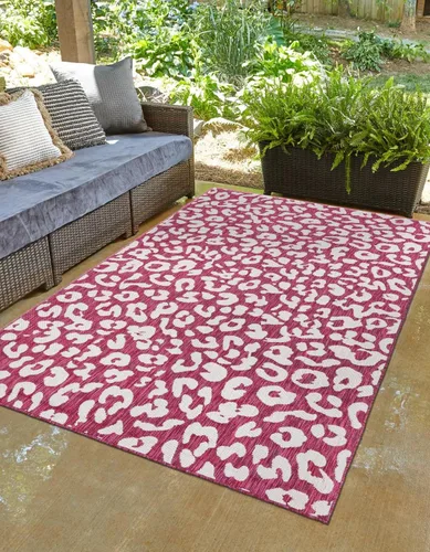 Miniatura 17 de Unique Loom Outdoor Safari Collection Alfombra de área - Leopardo (4 pies 1 pulgada x 6 pies 1 pulgada rectangular, gris claro/gris)