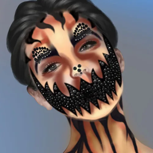 Miniatura 4 de Día de los Muertos - Gemas para la cara de los muertos, tatuajes temporales de calavera para Halloween, piedras de cristal de diamantes de H1 H4