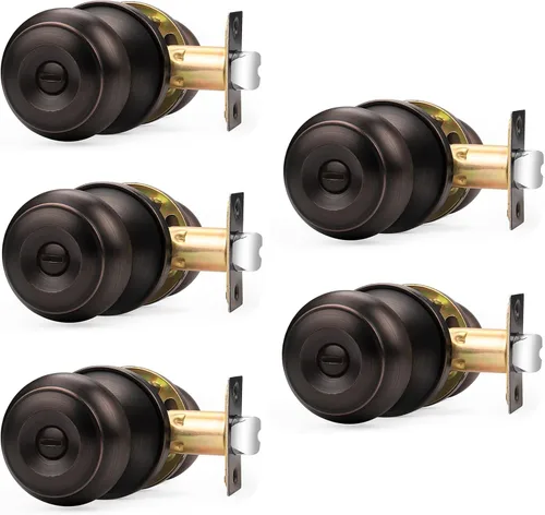 Miniatura 46 de Probrico - Perillas de puerta de negro mate, manijas de puerta con cerradura y perilla, manijas de puerta interior sin llave para baño y dormitorio