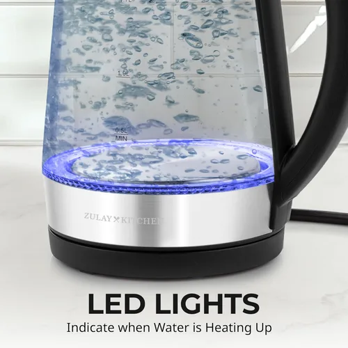 Miniatura 3 de Zulay Kitchen Hervidor eléctrico de ebullición rápida - Hervidor de agua caliente de 1.7 litros 1500 W con apagado automático - Caldera de agua