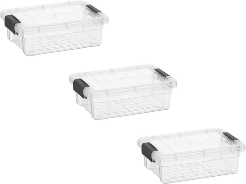 Miniatura 19 de Superio Cajas de almacenamiento transparentes con tapas, contenedores de plástico de 2.5 cuartos de galón para organizar, cajas apilables, sin BPA