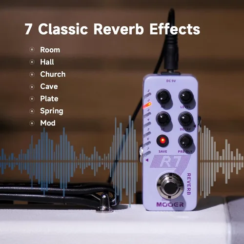 Miniatura 2 de MOOER Pedal de guitarra D7 Delay con 6 cintas de retardo diferentes y grabación Looper de 150s, función ajustable múltiple, tempo de toque Surpport