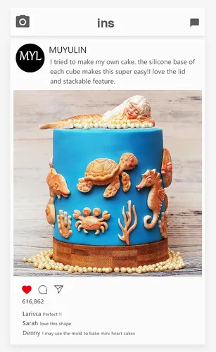 Miniatura 5 de Moldes de silicona para fondant de peces de tortuga marina, 4 paquetes de moldes de chocolate con delfín de coral marino para decoración de Pescado