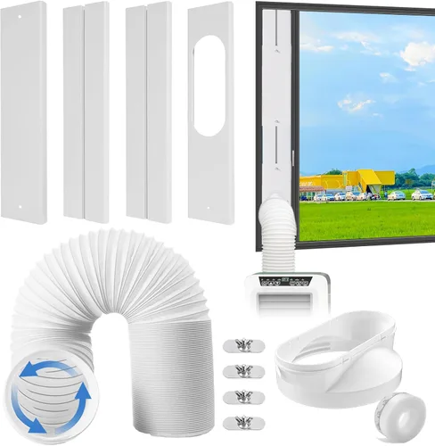 Miniatura 9 de Kit de ventilación portátil de ventana de CA, kit de ventana deslizante vertical/horizontal ajustable para unidad de CA, sello de ventana de CA