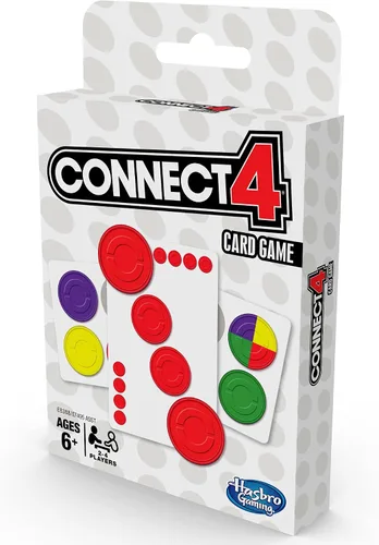 Miniatura 6 de Hasbro Gaming Juego de cartas Connect 4 para niños, 2-4 jugadores, juego 4 en fila, divertidas actividades de verano, esenciales para viajes