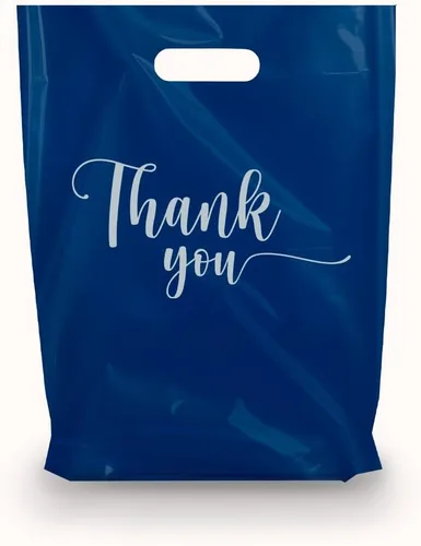 Miniatura 25 de Bolsas de mercancía de plástico MMSBAGS para venta al por menor, con asas troqueladas, fuertes, resistentes al desgarro, diferentes tamaños