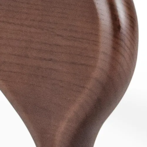 Miniatura 9 de Mesa de café triangular de vidrio moderna, con vidrio transparente vintage y base de madera maciza, mesa auxiliar para sala de estar, oficina, Nogal