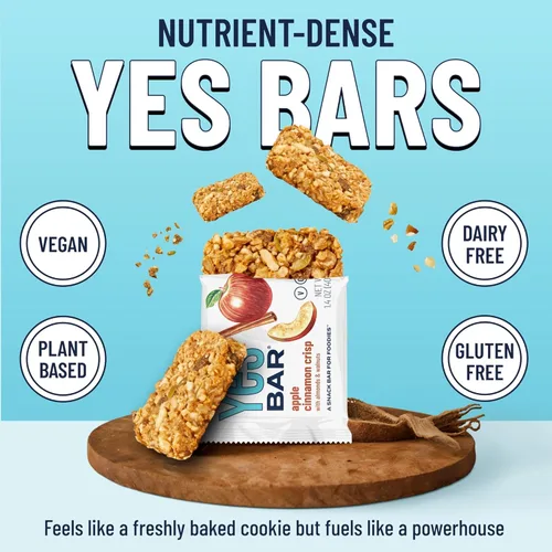 Miniatura 3 de The YES Bar Barra de manzana y canela crujiente – Proteína a base de plantas, barra de aperitivo decadente – Vegana, paleo, sin gluten, sin lácteos