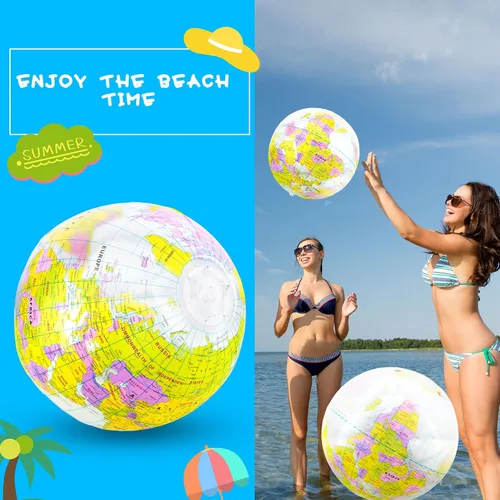 Miniatura 5 de Globo inflable de 16 pulgadas para inflar, globo del mundo de PVC, bola de playa, juguetes para niños, juego de piscina, juego en el aula, jugar