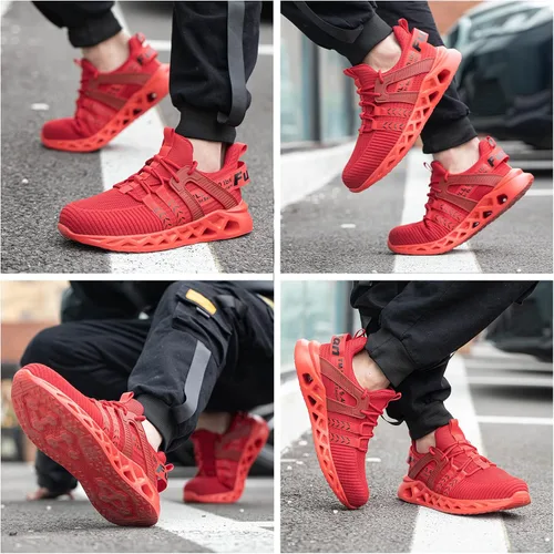 Miniatura 6 de Furuian - Tenis con punta de acero para hombres y mujeres, zapatos de seguridad ligeros, cómodos, a prueba de pinchazos, zapatos de trabajo