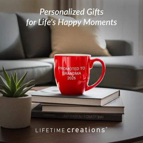 Miniatura 8 de Taza de café personalizada grabada "Crea tu propia taza" (Rojo) - Gran taza de café personalizada, taza grande personalizada, taza personalizada
