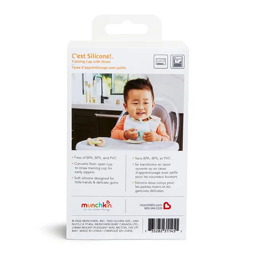 Miniatura 7 de Taza de pajita Munchkin con tapa removible, para bebés y niños pequeños de 6 meses en adelante, 4 onzas, silicona, menta